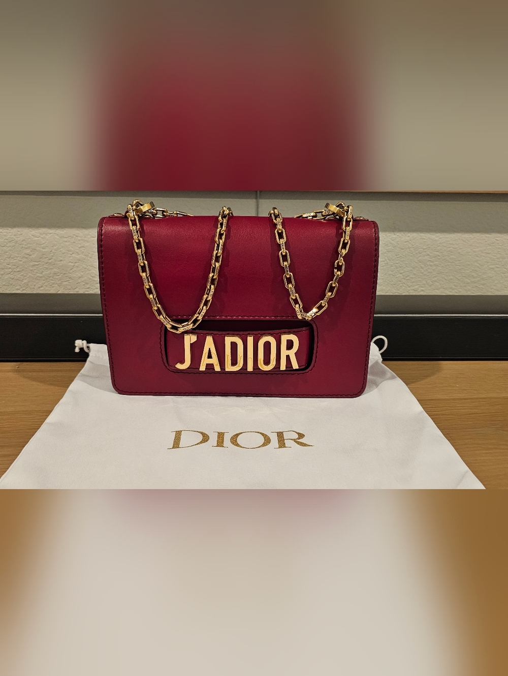 Dior J'ADIOR Shoulder Bag in Deep Red with Gold Hardware - Picture 2 of 10